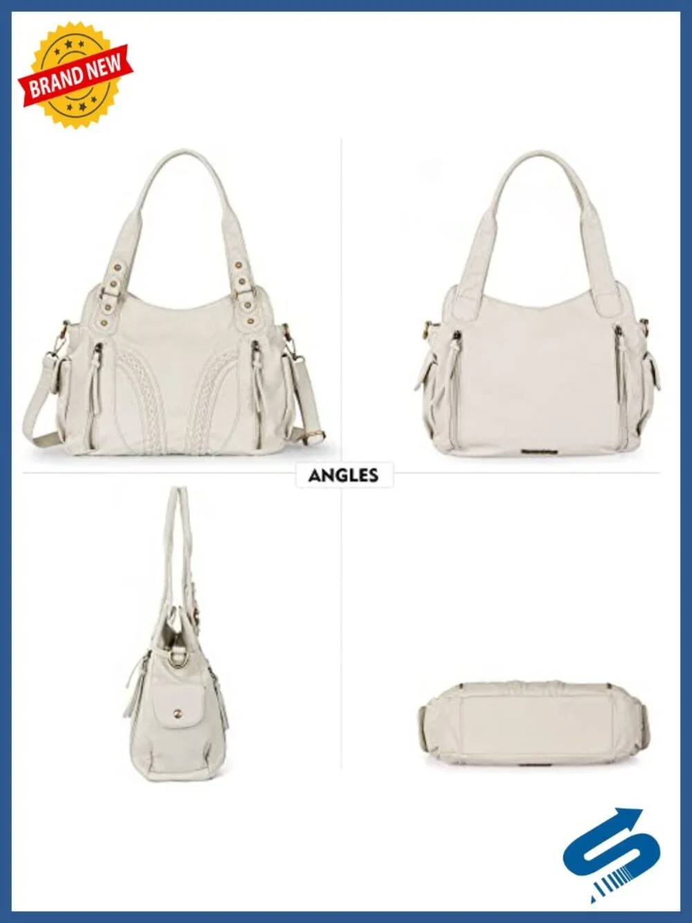 Women Hobo Bag Faux Leather Handbag with Crossbody Strap